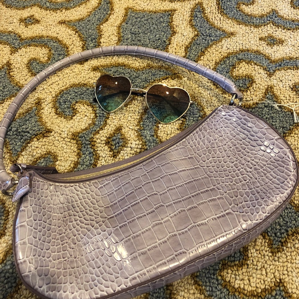 Nine West NWT  🎁 leather handbag purple gray